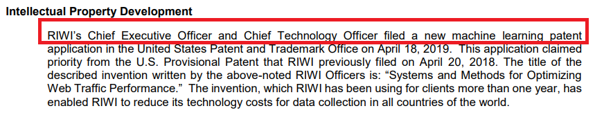 Riwi Corp stock analysis new patent